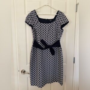 Alex Marie Navy and White Patterned Dress size 16